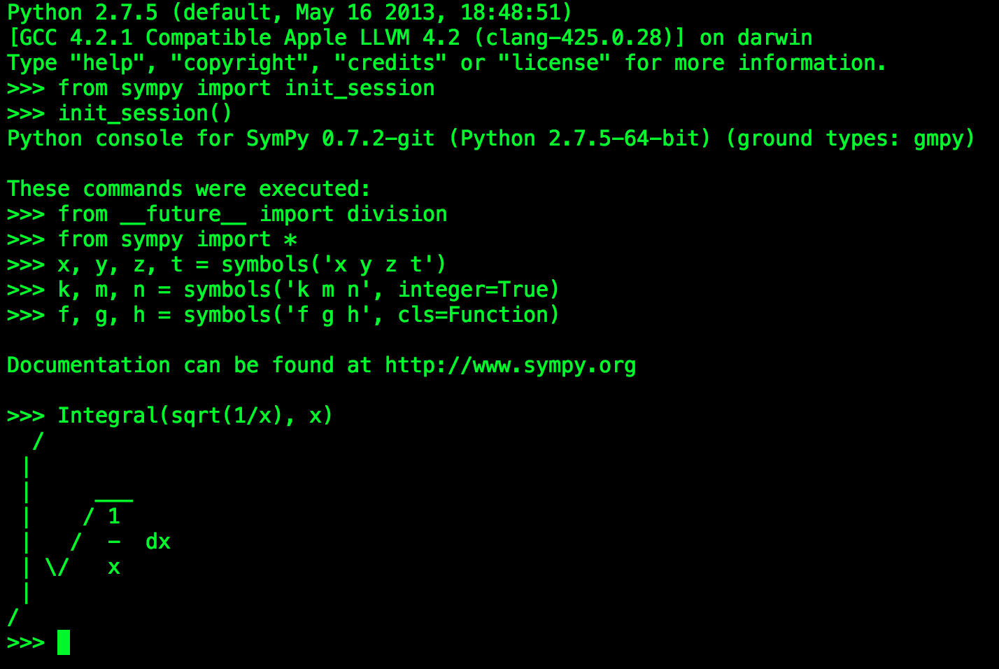 Printing Sympy 1 8 Documentation